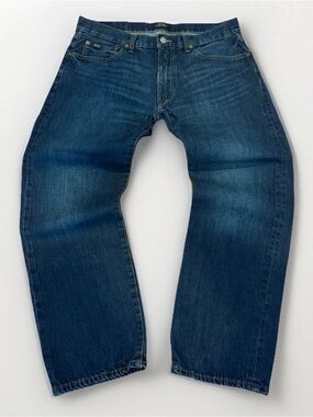 Ralph Lauren Polo Jeans Size 34x30 Denim Y2K 90s Straight Leg Dark Wash